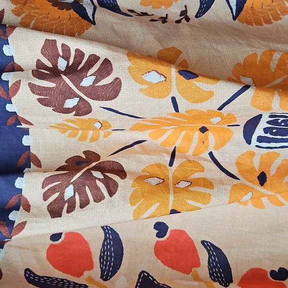 Farm Rio x Anthropologie Off-the-Shoulder Printed Poplin Top Sz Small Womens - Picture 3 of 6